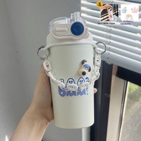 Junior High School Student Water Cup Special Insulation For School Men And Women Large Capacity (Option: White Kid 500ml Bracelet-2.1L)