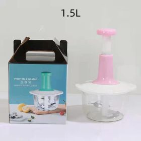 Press Manual Chopper Minced Meat Stuff-stirring Machine (Option: 1,5L Pink)