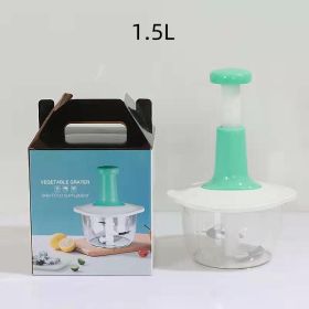 Press Manual Chopper Minced Meat Stuff-stirring Machine (Option: 1,5L Green)