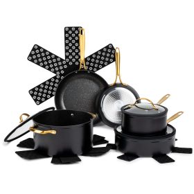 Nonstick 12-Piece Cookware Set, Gold (actual_color: Rose Gold)