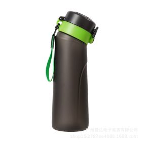 Summer New Style Scented Water Cup Scented Plastic Cup Tritan Multi-flavor Fruit Flavor Cup (Option: Matte Black And Green-650ML Without Ring)